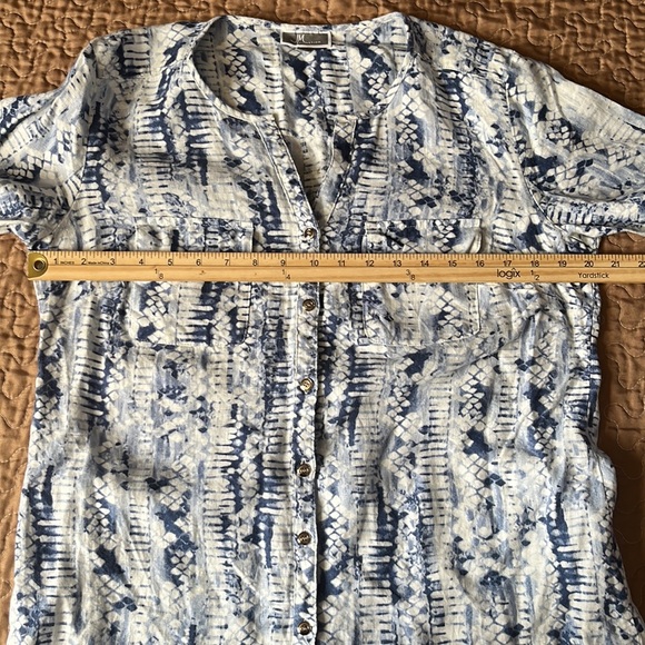 JM Collection linen button down blouse - Picture 13 of 14